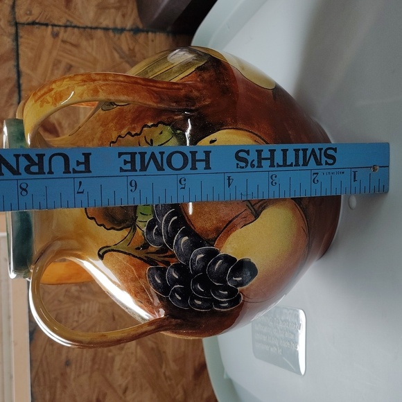 Majolica Santa Rosa 4 handle vase  guanajuato vase fruit Mexico art pottery - Picture 9 of 11